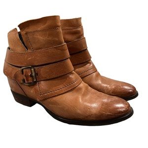 Paul Green Women’s Tan Brown Leather Ankle Booties Size 6